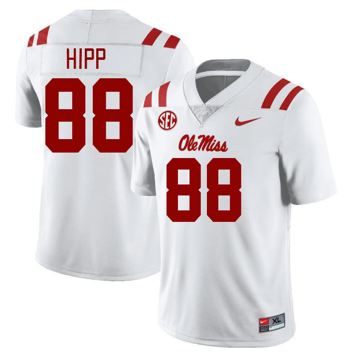 Men #88 Dillon Hipp Ole Miss Rebels College Football Jerseys Stitched-White